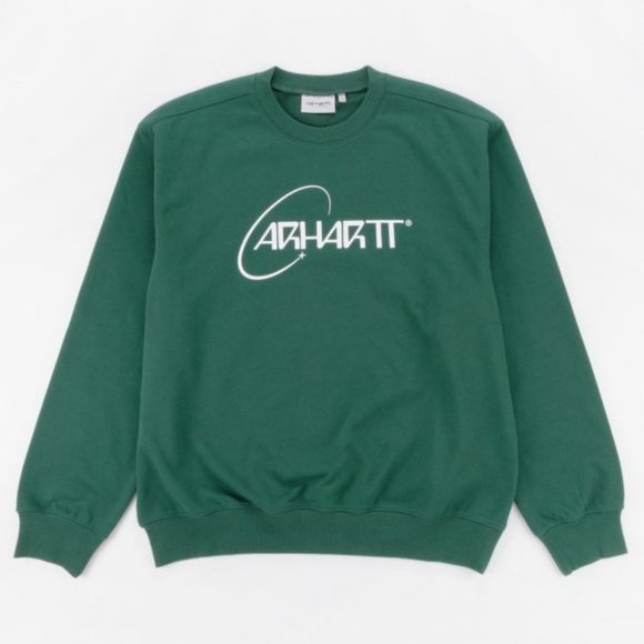Men’s Carhartt WIP Orbit Crewneck Sweatshirt (Treehouse/White) - Picture 1 of 6